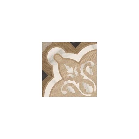 Carrelage effet dalle incrustée de bois et de marbre, sol et mur, 20x20cm rectifié, santaintarsi elite 05, R10