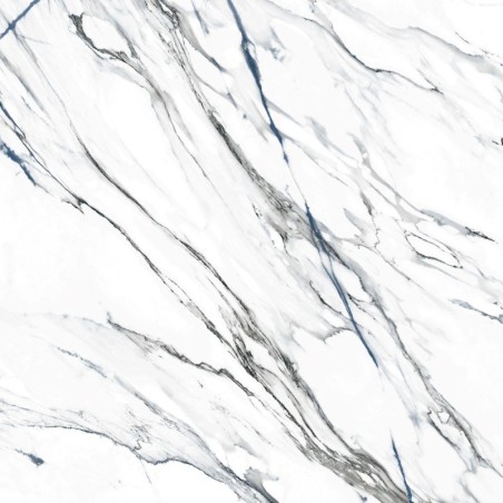Carrelage imitation marbre poli brillant rectifié, 60x60cm et 60x120cm Géoxiokos bleu