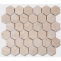 Mosaique salle de bain, cuisine, pierre Dif travertin classic mat hexagone 5cm sur trame 30,5x30,5x1cm