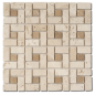 Mosaique salle de bain Dif travertin classic noce mat big labirinthe sur trame 30,5x30,5x1cm