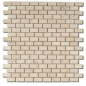 Mosaique salle de bain Dif travertin small brique classic mat 1.5x3cm sur trame 30,5x30,5x1cm