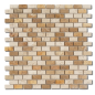 Mosaique salle de bain Dif travertin small brique mix mat 1.5x3cm sur trame 30,5x30,5x1cm