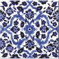 Carrelage émaillé peint à la main décor orient bleu 20x20x0.8cm Dif ispahan bleu