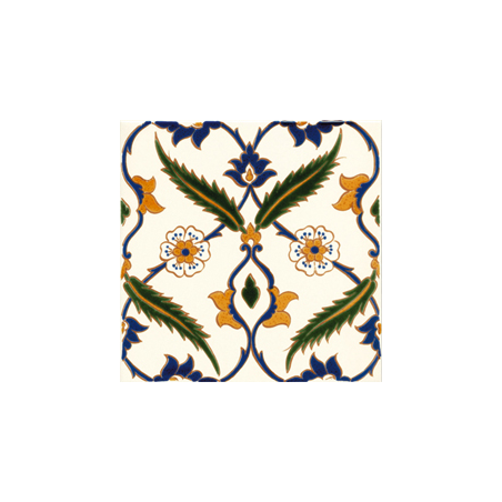 Carrelage décoré D ottoman sur fond ivoire 20x20x0.7cm tradition
