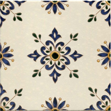 Carrelage décoré D zina allégé sur fond ivoire 20x20x0.7cm tradition