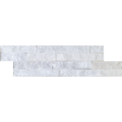 parement en pierre fachaleta quartz blanca 15x55x2cm mos