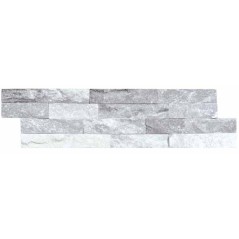 Parement en pierre gris brillant fachaleta quartz gris 15x55x2cm mos