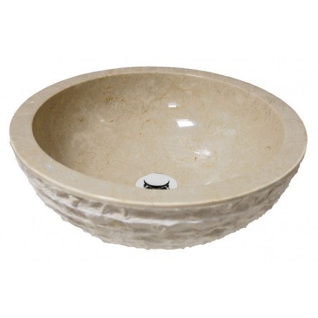 Vasque en pierre MO ronda beige diamètre:40cm hauteur:15cm