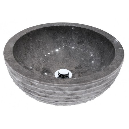 Vasque en pierre MO ronda gris diamètre:40cm hauteur:15cm