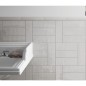 Carrelage salle de bain rectangulaire contemporain gris clair brillant eqxcountry 6.5x20, 6.5x40, 13.2x13.2, 13.2x40cm