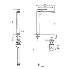 Mitigeur lavabo fizeta chromé, chromé noir, doré, blanc mat, noir mat F3961/HN