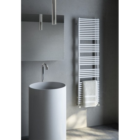 Sèche-serviette radiateur électrique vertical design salle de bain contemporain Antxh20bath blanc brillant