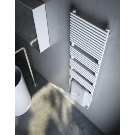 Sèche-serviette radiateur électrique vertical design salle de bain contemporain Antxh20bath blanc brillant