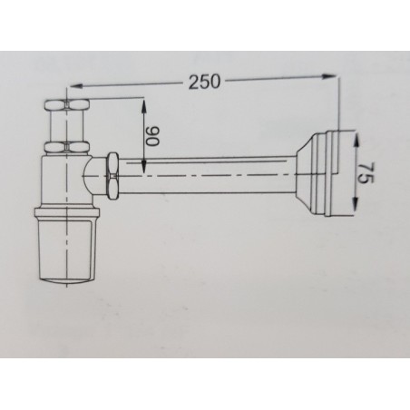 Siphon rond chomé F400CR en laiton à culot démontable pour lavabo