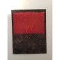 Peinture contemporaine, tableau moderne abstrait, acrylique sur toile 116x89cm intitulée fenêtre rouge.