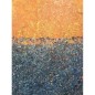 Peinture contemporaine, tableau moderne abstrait, acrylique sur toile 116x89cm intitulée fenêtre orange.