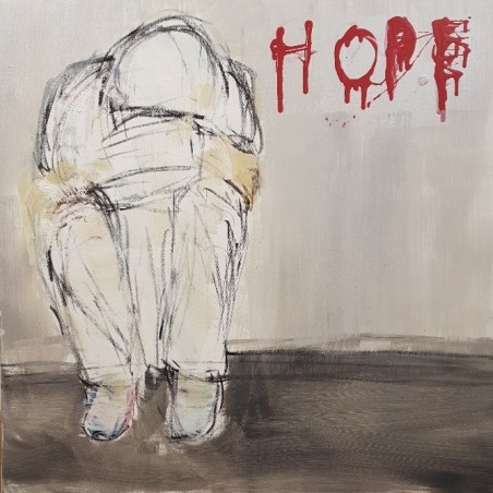 Peinture contemporaine, tableau moderne figuratif, acrylique sur toile 80x80cm intitulée: HOPE.