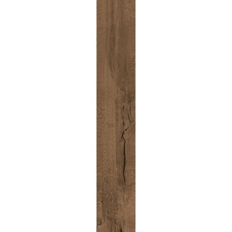 Carrelage imitation parquet craquelé ancien foncé, grande longueur XXL 30x180cm rectifié, santatimewood marron