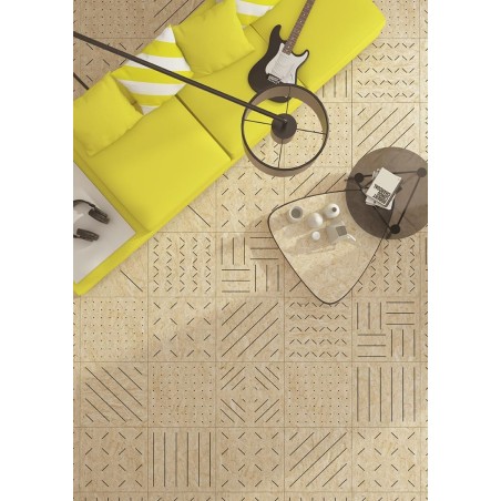 Carrelage imitation bois aggloméré naturel mat,patchwork, 59.3x59.3cm rectifié,  R10, V strand masai naturel grafito