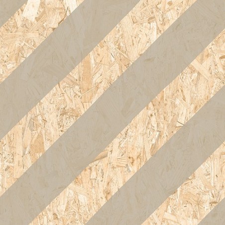 Carrelage imitation bois aggloméré strié taupe mat, décor, 59.3x59.3cm rectifié,  R10, V strand nenets naturel cimento