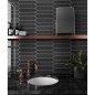 Carrelage navette plat contemporain noir brillant uni mur 5x25x0.9cm, eqxarrow black 25836