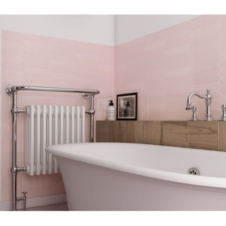 Carrelage navette plat contemporain rose brillant uni mur 5x25x0.9cm, eqxarrow pink 25823
