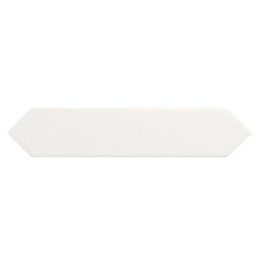 Carrelage navette plat contemporain blanc brillant uni mur 5x25x0.9cm, eqxarrow white 25835