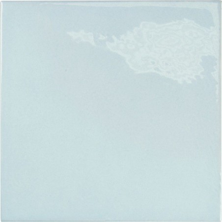 Carrelage imitation Zellige bleu ciel brillant, eqxvillage cloud carré rectangulaire