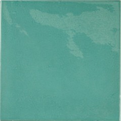 Carrelage imitation Zellige vert turquoise brillant, eqxvillage teal carré et rectangulaire