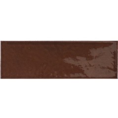 Carrelage imitation Zellige marron brillant, eqvillage wallnut brown pour la crédence