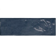 Carrelage imitation Zellige bleu foncé brillant, eqriviera blue reef