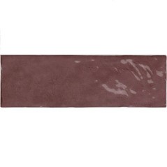 Carrelage imitation Zellige bordeaux brillant, eqriviera juneberry