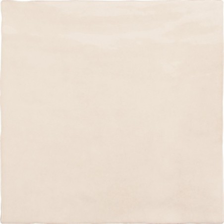 Carrelage imitation Zellige beige pastel brillant, eqxriviera wheat 13.2x13.2cm et 6.5x20cm