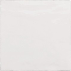 Carrelage imitation Zellige blanc brillant, eqxriviera blanc 13.2x13.2cm et 6.5x20cm