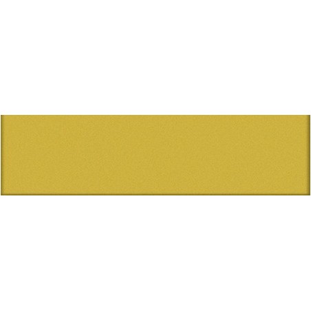 Mosaique rectangulaire mat de couleur jaune senape 5X20cm sur trame, en grès cérame VO