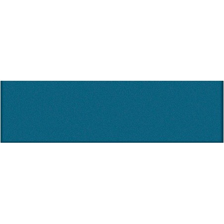 Mosaique rectangulaire brillant de couleur bleu ceruleo 5X20cm sur trame